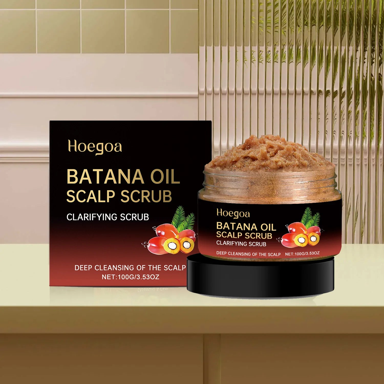 Batana Oil Scalp Scrub for Strengthening Hair Deep Cleaning Nourishing Soothing Shampoo for Sensitive Scalp Hair Care